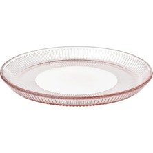 IKEA Havsgadda Şerit Deseni-Pembe 21 cm Tatlı Tabağı