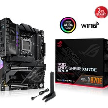 Marmara Qumasch Asus Rog Crosshaır X870E Apex, 2xddr5, 5xm.2, 2xdp, Type-C, Pcıe 5.0, 2xwi-Fi 7, Bluetooth V5.4, Am5 Soket Gamıng Anakart