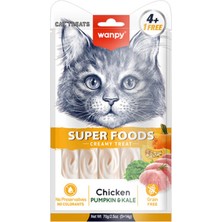 Wanpy Superfood Balkabağı Kara Lahanalı Krema Kedi Ödülü 5X14 gr
