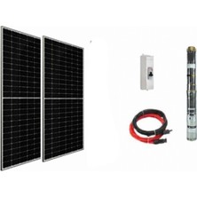 Entech Enerji 48 V Volt 0.8 Hp 0.6 Kw 600 W Watt Dc Kademeli Dalgıç Solar Pompa 1100 Watt Güneş Paneli Solar Sulama Paket Sistemnte