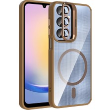 Galaxy A25 Kılıf Kamera Standlı Magsafe Destekli Şeffaf Arka Yüz Silikon Vintrend