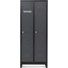 Takpower 2 Kapaklı Metal Dolap - Soyunma Dolabı Antrasit Gri