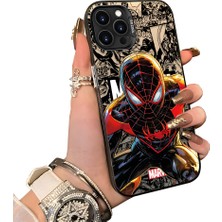 HONTINGA iPhone 14 Pro Max ile Uyumlu Kılıf Silikon Kenar Sert Arka Kamera Koruyucu Basitlik Anti Düşme Kamera Korumalı Spiderman Desen Couple Telefon Kılıfı Kadın ve Erkek Için Uygundur K1-1900