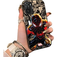 HONTINGA Xiaomi Redmi Note 10 ile Uyumlu Kılıf Silikon Kenar Sert Arka Kamera Koruyucu Basitlik Anti Düşme Kamera Korumalı Spiderman Desen Couple Telefon Kılıfı Kadın ve Erkek Için Uygundur K1-1900