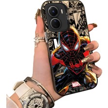 HONTINGA Vivo Y16 ile Uyumlu Kılıf Silikon Kenar Sert Arka Kamera Koruyucu Basitlik Anti Düşme Kamera Korumalı Spiderman Desen Couple Telefon Kılıfı Kadın ve Erkek Için Uygundur K1-1900