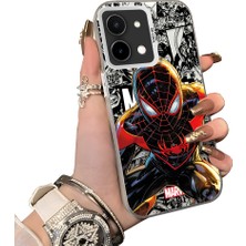 HONTINGA Vivo Y28 ile Uyumlu Kılıf Silikon Kenar Sert Arka Kamera Koruyucu Basitlik Anti Düşme Kamera Korumalı Spiderman Desen Couple Telefon Kılıfı Kadın ve Erkek Için Uygundur K1-1900