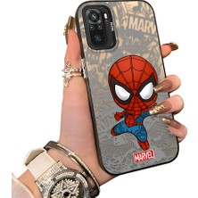 HONTINGA Xiaomi Redmi Note 10S ile Uyumlu Kılıf Silikon Kenar Sert Arka Kamera Koruyucu Basitlik Anti Düşme Kamera Korumalı Spider Man Desen Couple Telefon Kılıfı Kadın ve Erkek Için Uygundur K1-1901