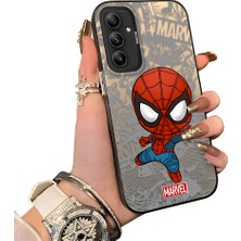 HONTINGA Samsung Galaxy A34 5g ile Uyumlu Kılıf Silikon Kenar Sert Arka Kamera Koruyucu Basitlik Anti Düşme Kamera Korumalı Spider Man Desen Couple Telefon Kılıfı Kadın ve Erkek Için Uygundur K1-1901