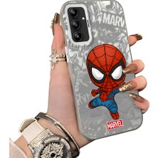 HONTINGA Samsung Galaxy A14 ile Uyumlu Kılıf Silikon Kenar Sert Arka Kamera Koruyucu Basitlik Anti Düşme Kamera Korumalı Spider Man Desen Couple Telefon Kılıfı Kadın ve Erkek Için Uygundur K1-1901