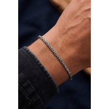 Silvera Telkari 925 Ayar Gümüş Erkek Bileklik 2.5 mm Yuvarlak Zincir Kral Bileklik ST426