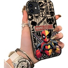 HONTINGA iPhone 11 ile Uyumlu Kılıf Silikon Kenar Sert Arka Kamera Koruyucu Basitlik Anti Düşme Kamera Korumalı Marvel Desen Couple Telefon Kılıfı Kadın ve Erkek Için Uygundur K1-1903