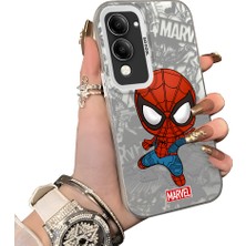HONTINGA Vivo Y04 ile Uyumlu Kılıf Silikon Kenar Sert Arka Kamera Koruyucu Basitlik Anti Düşme Kamera Korumalı Spider Man Desen Couple Telefon Kılıfı Kadın ve Erkek Için Uygundur K1-1901
