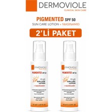 DERMOVIOLE Pigmented SPF 50 Leke Karşıtı Yüz Güneş Kremi + Niacinamide | Mavi Işık Korumalı 75 ml 2 li Paket