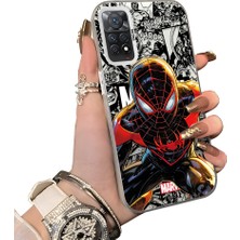 HONTINGA Xiaomi Redmi Note 11 Pro ile Uyumlu Kılıf Silikon Kenar Sert Arka Kamera Koruyucu Basitlik Anti Düşme Kamera Korumalı Spiderman Desen Couple Telefon Kılıfı Kadın ve Erkek Için Uygundur K1-1900