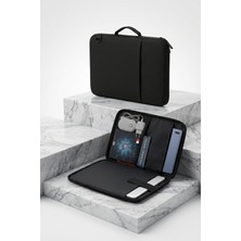 D'Vers Suya Dayanıklı 9-12.9 Inç, 13-14.9 Inç ve 15-16.9 Inç Uyumlu Siyah Çok Amaçlı Laptop ve Tablet Bölmeli El, Omuz, Organizer, Evrak, Laptop Çantası