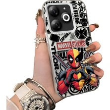 HONTINGA Tecno Spark 20 ile Uyumlu Kılıf Silikon Kenar Sert Arka Kamera Koruyucu Basitlik Anti Düşme Kamera Korumalı Marvel Desen Couple Telefon Kılıfı Kadın ve Erkek Için Uygundur K1-1903