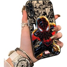 HONTINGA Samsung Galaxy A30S ile Uyumlu Kılıf Silikon Kenar Sert Arka Kamera Koruyucu Basitlik Anti Düşme Kamera Korumalı Spiderman Desen Couple Telefon Kılıfı Kadın ve Erkek Için Uygundur K1-1900