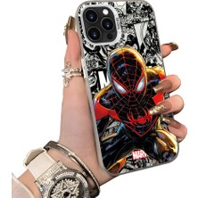 HONTINGA iPhone 13 Pro Max ile Uyumlu Kılıf Silikon Kenar Sert Arka Kamera Koruyucu Basitlik Anti Düşme Kamera Korumalı Spiderman Desen Couple Telefon Kılıfı Kadın ve Erkek Için Uygundur K1-1900
