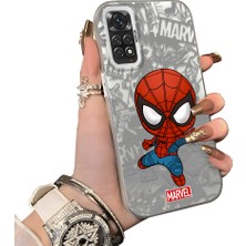 HONTINGA Xiaomi Redmi Note 11S ile Uyumlu Kılıf Silikon Kenar Sert Arka Kamera Koruyucu Basitlik Anti Düşme Kamera Korumalı Spider Man Desen Couple Telefon Kılıfı Kadın ve Erkek Için Uygundur K1-1901