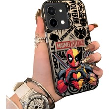 HONTINGA Vivo Y28 ile Uyumlu Kılıf Silikon Kenar Sert Arka Kamera Koruyucu Basitlik Anti Düşme Kamera Korumalı Marvel Desen Couple Telefon Kılıfı Kadın ve Erkek Için Uygundur K1-1903