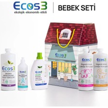 Ecos3 Sertifikalı Organik Bebek Temizlik Seti | Çamaşır, Bulaşık, Biberon-Oyuncak ve Tüm Yüzeyler için Doğal Temizlik