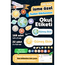 Msticker 190 Adet Kişiye Özel Okul Etiketi Isimli Kalem Defter Suluk Etiket Dayanıklı Etiket Gezegen Temalı