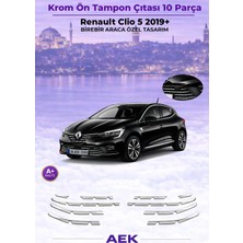 AEK Modern Renault Clio 5 2019- Ön Tampon Çıtası 10 Prç Krom