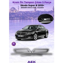 AEK Modern Skoda Super B2 Ön Tampon Çıtası 2015- Paslanmaz Çelik