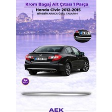 AEK Modern Honda Civic 2012-2015 Bagaj Alt Çıtası Paslanmaz Çelik