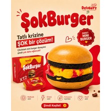 Delighty Şokburger Mini Burger Kek 26 G – Çikolata Aromalı, Vanilya Kremalı ve Çilek Soslu Tatlı Atıştırmalık