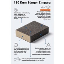 180 Kum Sünger Takoz Zımpara 100X75X25 mm - Esnek Blok Hassas Yüzey, Leke/pas Çıkarma ve Boya Öncesi Zımparası