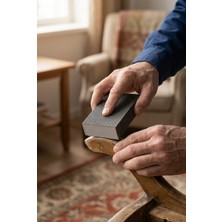 150 Kum Sünger Takoz Zımpara 100X75X25 mm - Esnek Blok Hassas Yüzey, Leke/pas Çıkarma ve Boya Öncesi Zımparası