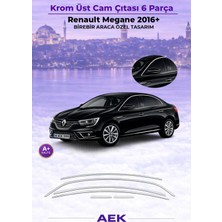 AEK Modern Renault Megane 4 Cam Üst Çıtası 2016- Paslanmaz Çelik