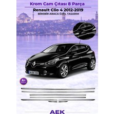 AEK Modern Renault Clio 4 Cam Çıtası 2012-2018 Paslanmaz Çelik