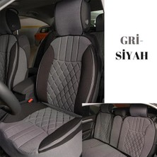 Startcar Jeep Avenger Electric Oto Koltuk Minderi Ön Arka 5'li Set Gri Siyah Elegance Seri Scr