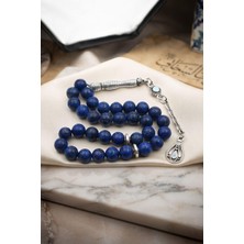 Prestige Gümüş Doğal Lapis Lazuli Taşlı 33'lük Tesbih Metal Püsküllü 8mm Küre Kesim 902842