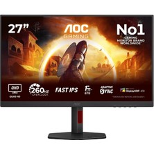 Aoc 27" Q27G4ZR-OUT (Outlet) 0.3ms 260Hz HDMI Dısplayport Fast IPS 2k Oyuncu Monitörü