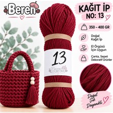 Beren Kağıt Ip No: 13 – 350-400 gr - Yumuşak - Çanta Örgü Ipi - Şapka, Cüzdan, Runner Dekorasyon ve El Örgüsü Ipi