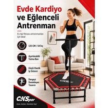 CKSpor Luxury 135 cm Tutmalı Step Trambolin Evde Fitness, Kardiyo ve Zayıflama Için Dayanıklı Trambolin