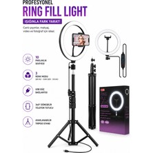 Empressco 10"inç Tripod Ledli Ayaklı Tripot Pro 6500K Youtuber Fotoğraf Video Çekimi Telefon Tutucu