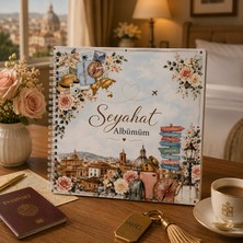 Scrap Kulübü  Seyahat Albümüm – Gezi Anı ve Fotoğraf Albümü – 20X20 cm Spiralli Scrapbook – 50 Sayfa