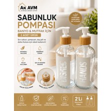 Ak Avm 2'li Sabun Pompası Banyo Mutfak Sıvı Sabun Deterjan Şampuan Dispenser Pompa Başlığı Beyaz