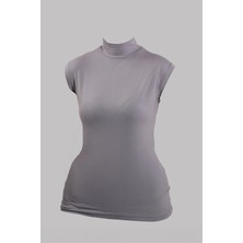 Hürrem Bone Gri Body Balıkçı Yaka Viskon Sıfır Kollu 1027_15