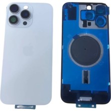 Genos Iphone 16 Pro Max Arka Kapak Kamera Camlı Full ( Pil Kapağı ) Cam - Çöl