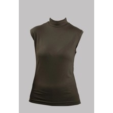 Hürrem Bone Haki Body Balıkçı Yaka Viskon Sıfır Kollu 1027_09