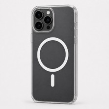 Mi7a Kristal Sararmaz Şeffaf Manyetik Halkalı iPhone 13 Pro Uyumlu Telefon Kılıfı
