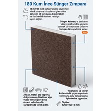180 Kum Esnek Ince Sünger Zımpara 120X100X12 mm - Ahşap Metal Mutfak ve Hassas Yüzey Temizleme Padi