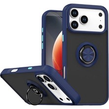 Elitse Apple Iphone 17 Pro Montreal Yüzüklü Silikon Kapak - Lacivert