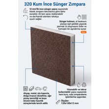 320 Kum Esnek Ince Sünger Zımpara 120X100X12 mm - Ahşap Metal Mutfak ve Hassas Yüzey Temizleme Padi