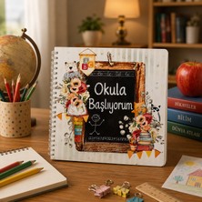 Scrap Kulübü  Okula Başlıyorum Ilk Okul Anılarım Albümü – 20X20 cm Spiralli Fotoğraf ve Anı Albümü – 50 Sayfa